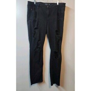 Torrid Skinny Distressed Studded Jeans in Black Plus Size 20